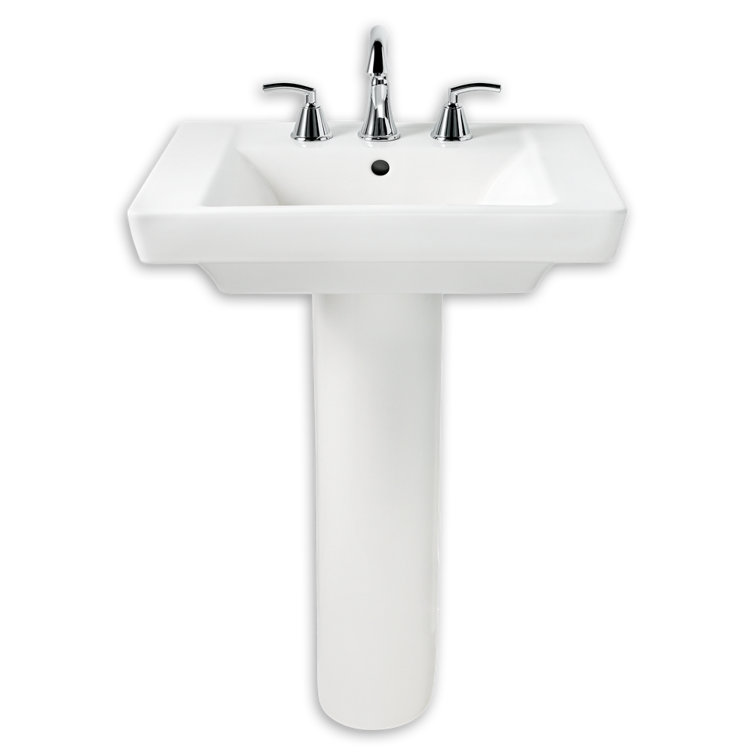 American Standard Boulevard 30'' Tall White Vitreous China Rectangular Pedestal Bathroom Sink